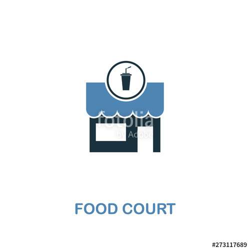 500x500 Food Court Icon In Two Colors Creative Design From City Elements