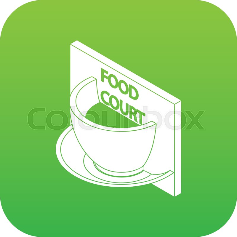 800x800 Food Court Icon Green Vector Isolated Stock Vector Colourbox