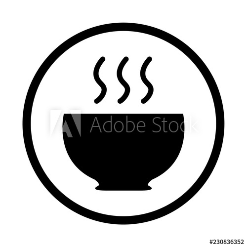 500x500 Hot Meal Cup Steamy Bowl Food Court Logo Food Point Sign Food