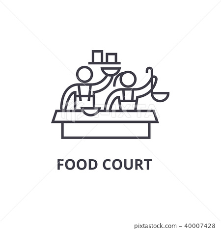 450x468 Food Court Thin Line Icon, Sign, Symbol