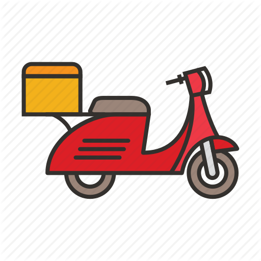 512x512 Delivery, Food, Motorcycle, Scooter, Service Icon