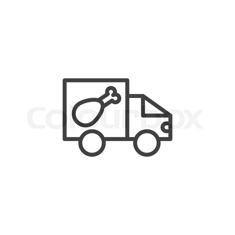 800x800 Food Delivery Truck Line Icon Linear Stock Vector Colourbox