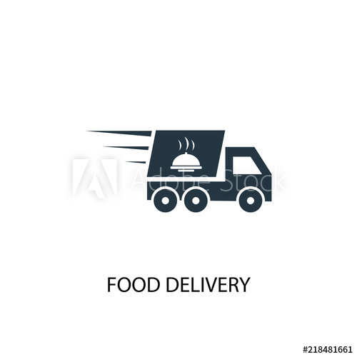500x500 Food Delivery Icon Simple Element Illustration