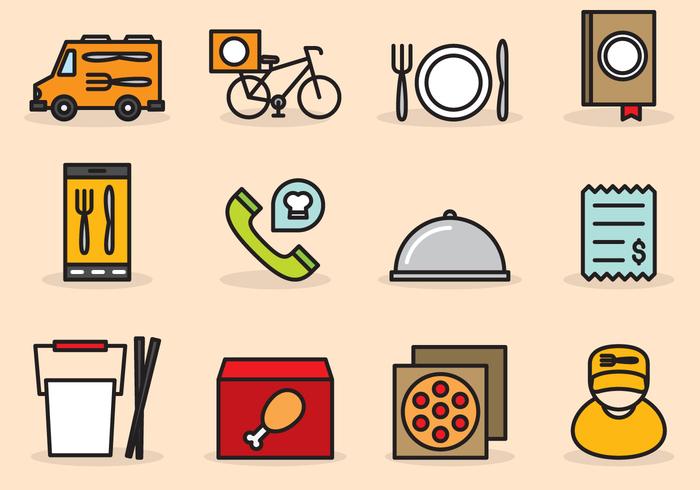 700x490 Cute Food Delivery Icons
