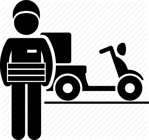 512x480 Delivery, Deliveryman, Food, Pizza, Service, Take Away, Worker Icon