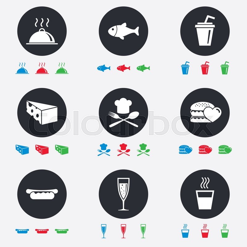 800x800 Food, Drink Icons Alcohol, Fish And Stock Vector Colourbox