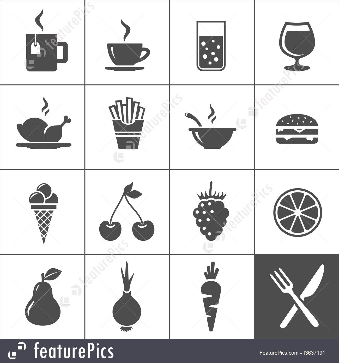 1300x1392 Food And Drinks Icon Set Simplus Series Stock Illustration