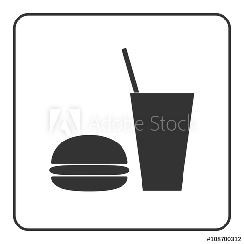 500x500 Food And Drink Icon Fast Nutrition Hamburger, Soda Signs Black