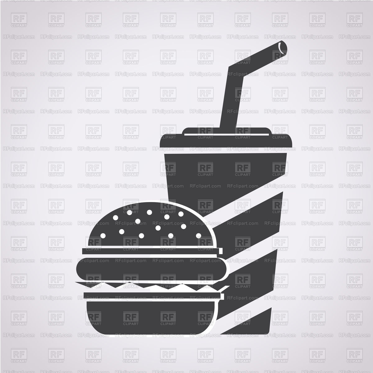 1200x1200 Fast Food Icon With Drink Vector Image Of Food And Beverages
