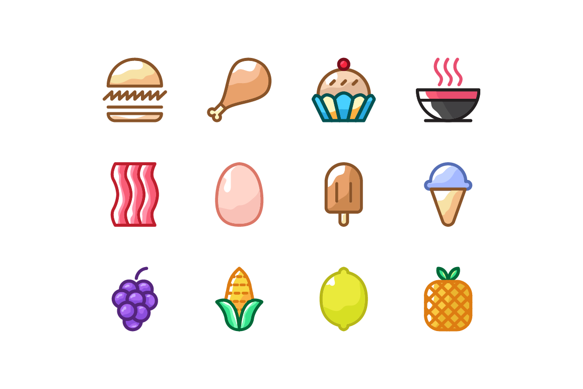 1158x772 Food Icons