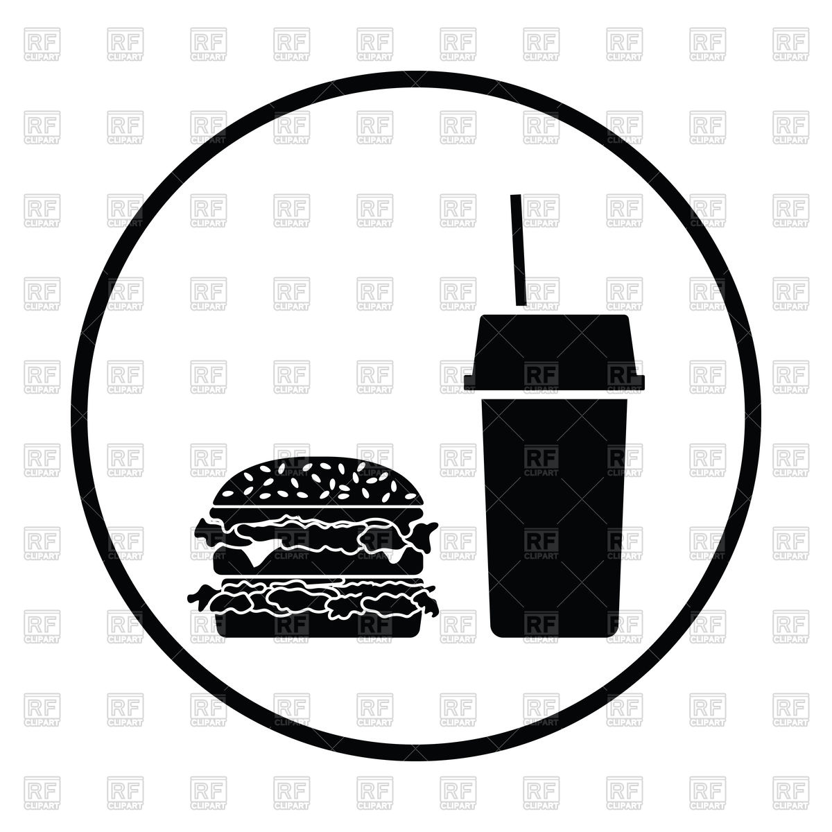 1200x1200 Thin Circle Design Of Fast Food Icon Vector Image Of Food