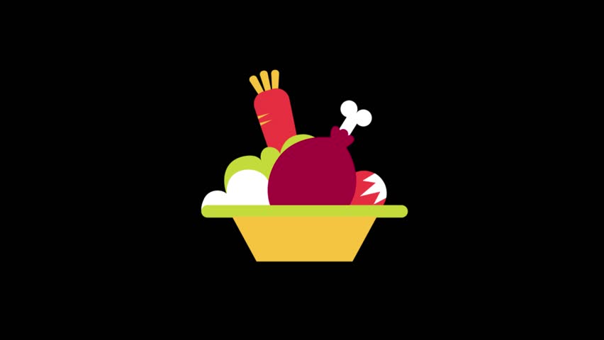 852x480 Food Icons Animation With Black Png Background Plate With Food