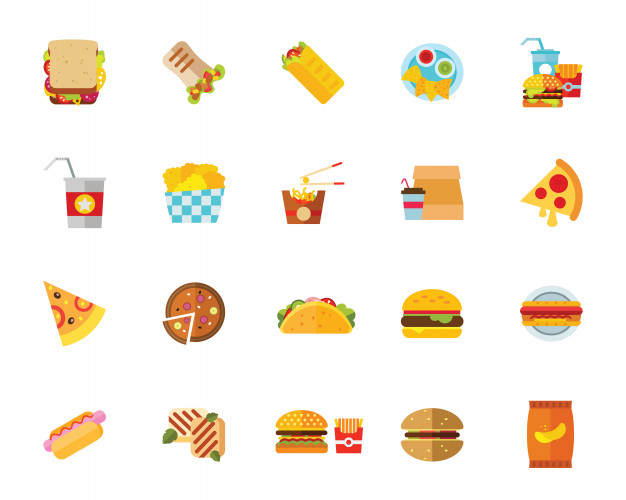 Fast Food Icon Set Vector Free Download 626x500 Fast Food Icon Set Vector Free Download