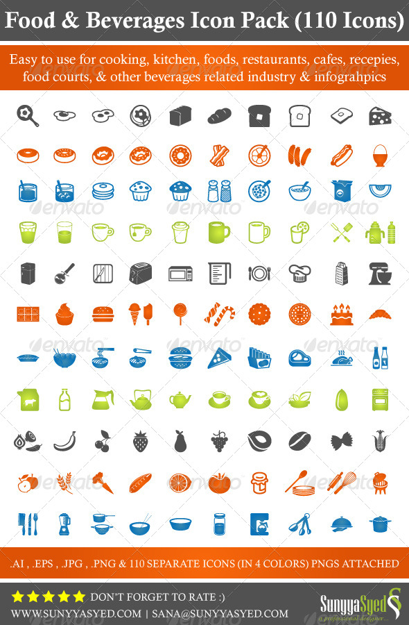 Food Beverages Icon Pack 590x900 Food Beverages Icon Pack