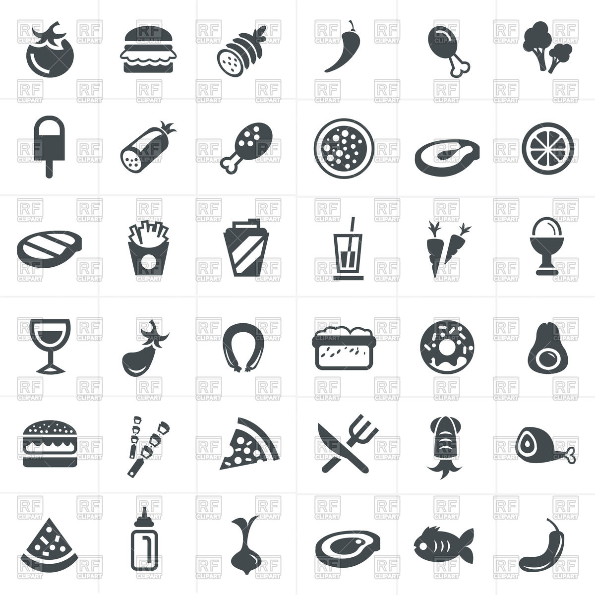 Food Icons 1200x1200 Food Icons