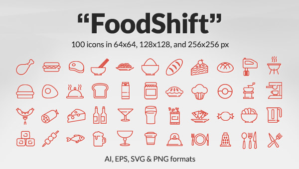 Freebie Foodshift Icon Set Free Food Drink Icons 600x340 Freebie Foodshift Icon Set Free Food Drink Icons