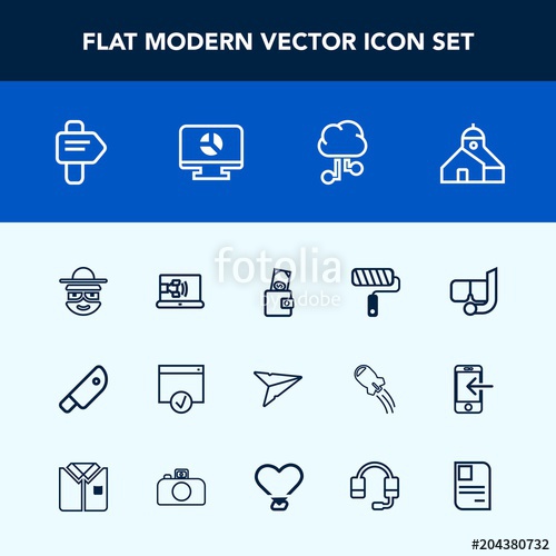 500x500 Modern, Simple Vector Icon Set With Page, Kitchen, Snorkel, Summer
