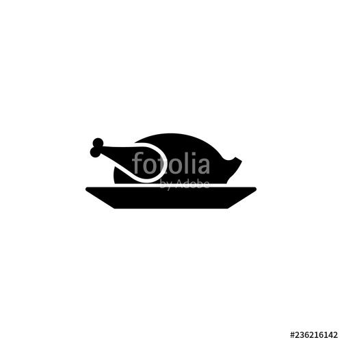 500x500 Chicken, Food, Plate Icon Simple Glyph Vector Of Food Set For Ui