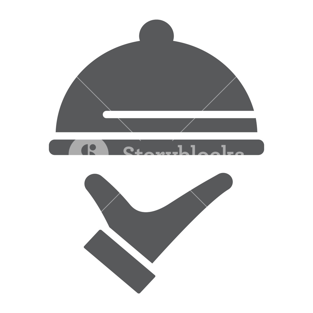 1000x1000 Food Service Glyph Icon, Hotel And Food, Restaurant Cloche Sign
