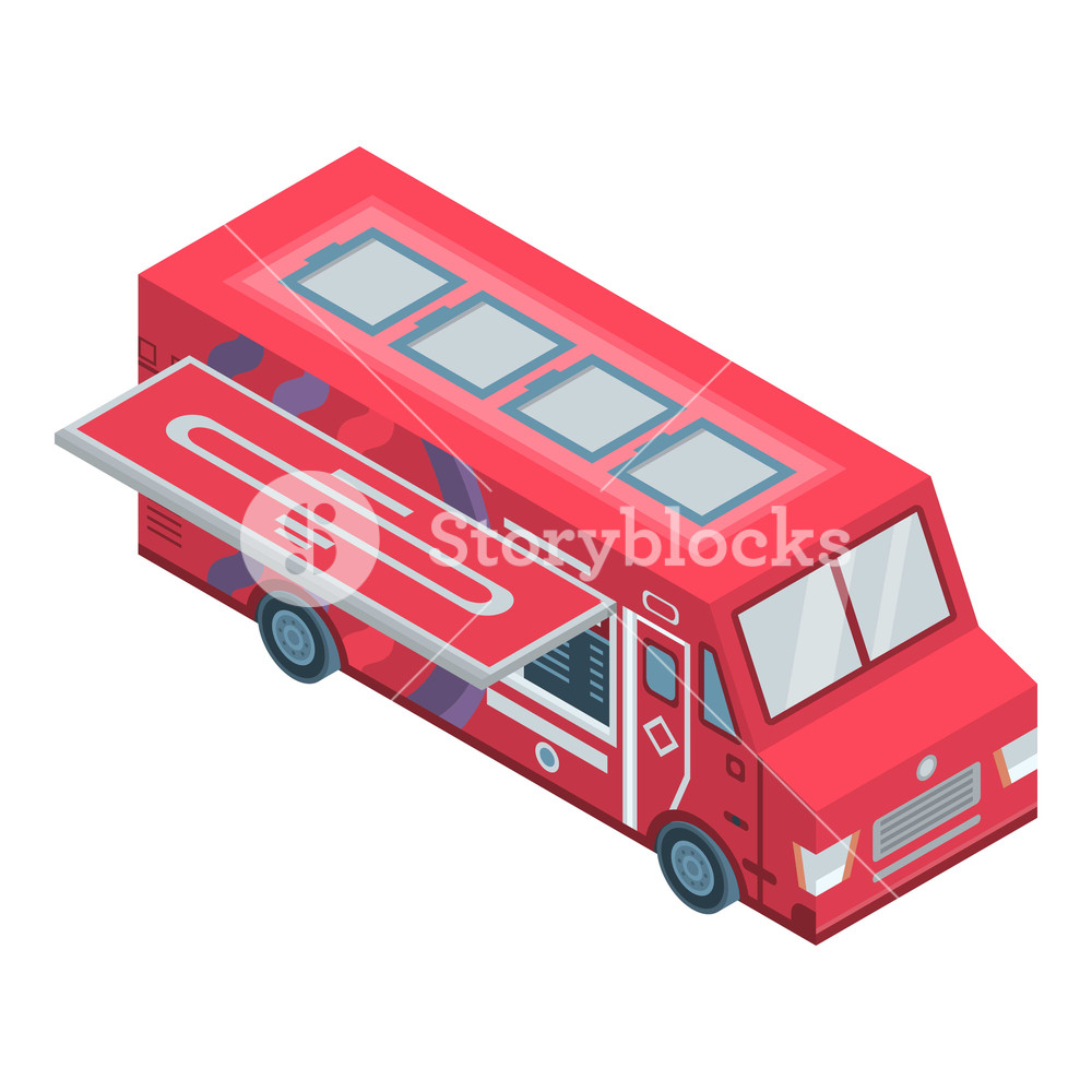 1000x1000 Meat Food Truck Icon Isometric Of Meat Food Truck Vector Icon