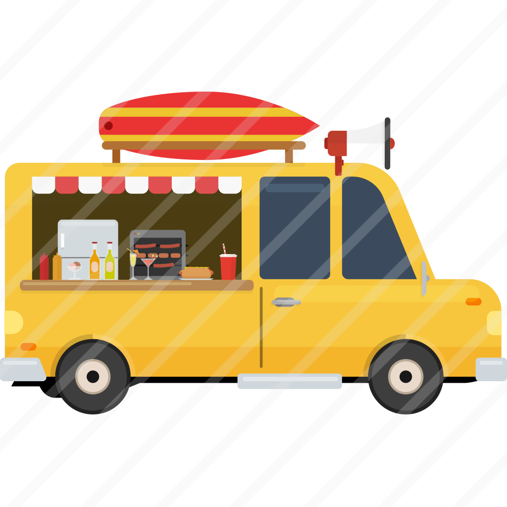 1024x1024 Food Truck Yellow Free Premium Icon, Illustration, Vector