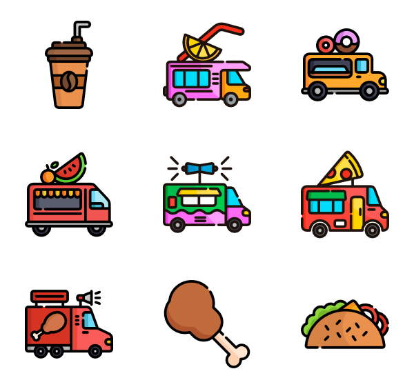 600x564 Fast Food Truck Icons