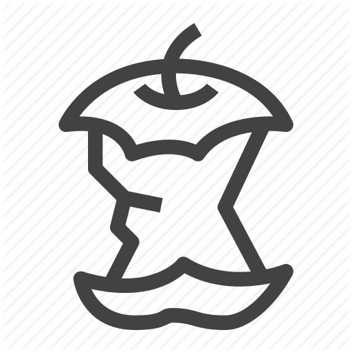 512x512 Apple, Food, Fruit, Organic, Stub, Waste Icon