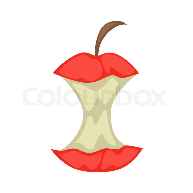 800x800 Apple Stub Waste Or Food Leftovers Stock Vector Colourbox