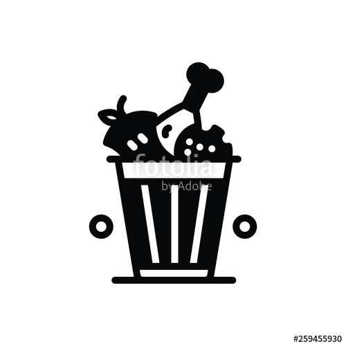500x500 Black Solid Icon For Food Waste Stock Image And Royalty Free