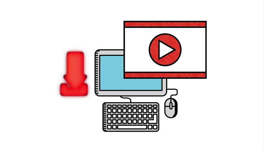 852x480 Download Icon Design Over Computer Stock Footage Video