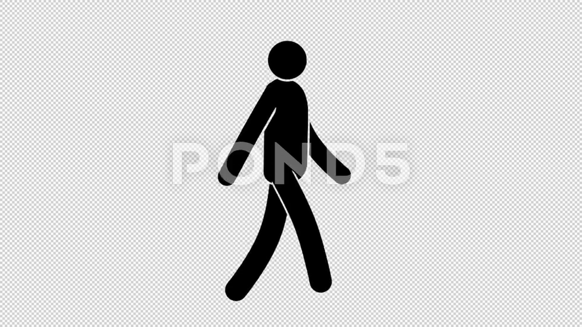 1920x1080 Icon Man Walk Cycle Video Clip