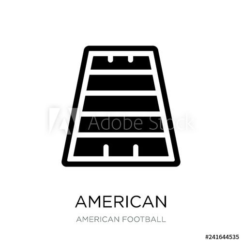 500x500 American Football Field Icon Vector On White Background, America