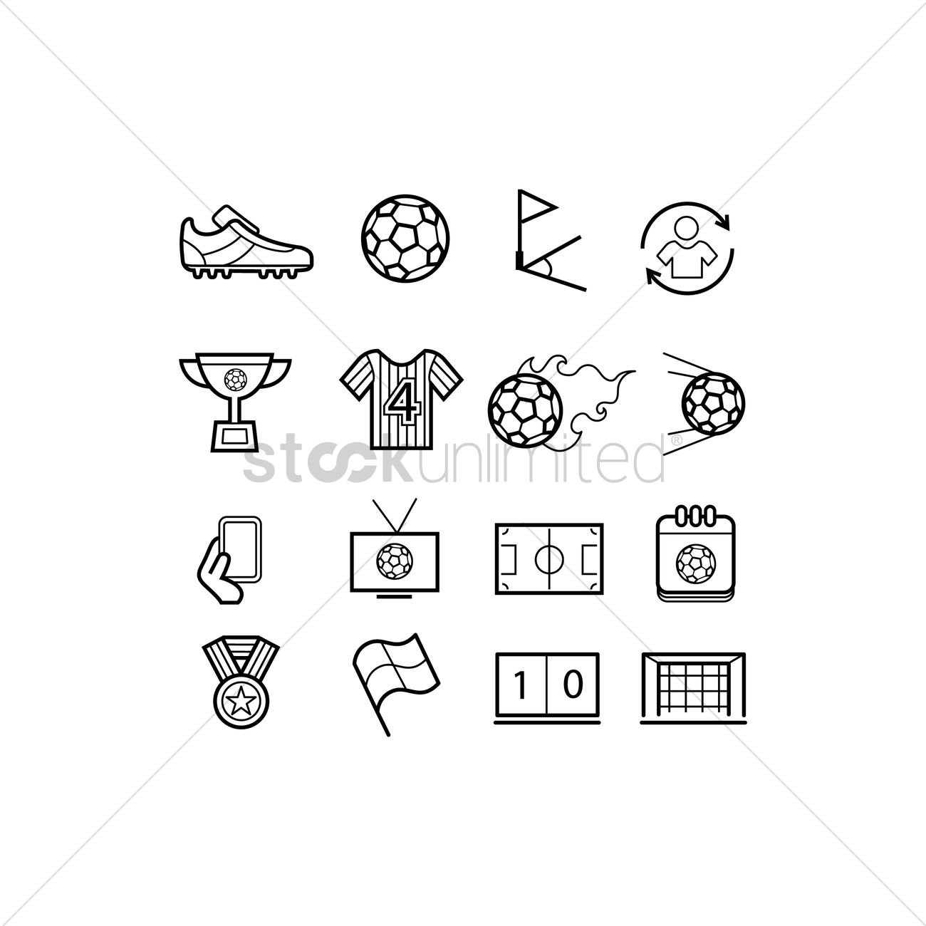 1300x1300 Football Icon Pack Vector Image