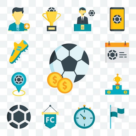 450x450 Set Of Transparent Editable Icons Such As Soccer Ball, Flag