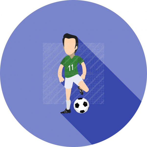 600x600 Football Player Flat Shadowed Icon