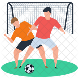 256x256 Football Players Icon Of Flat Style