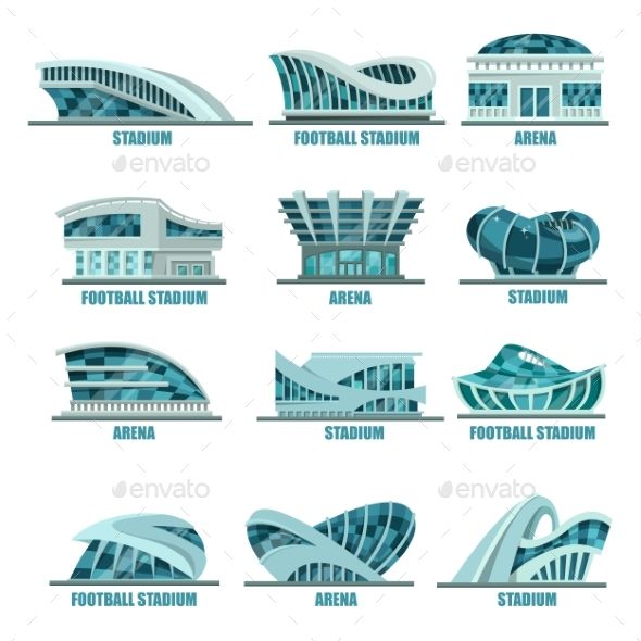 590x590 Arena Building Or Soccer, Football Stadiums Icons