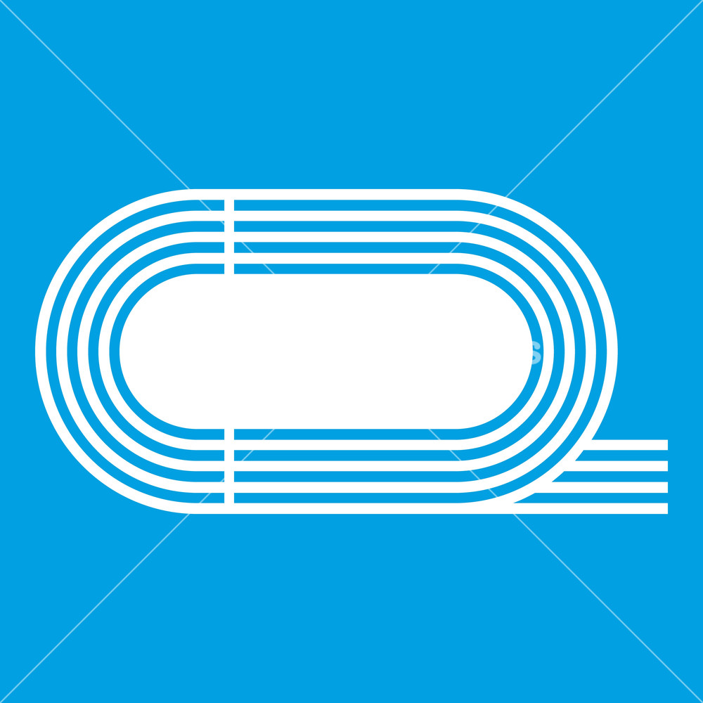 1000x1000 Athletic Stadium Icon White Isolated On Blue Background Vector