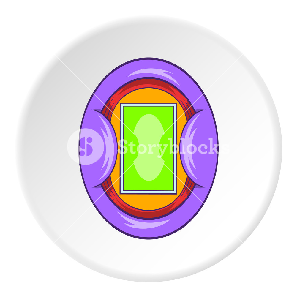 1000x1000 Oval Football Stadium Icon In Cartoon Style Isolated On White