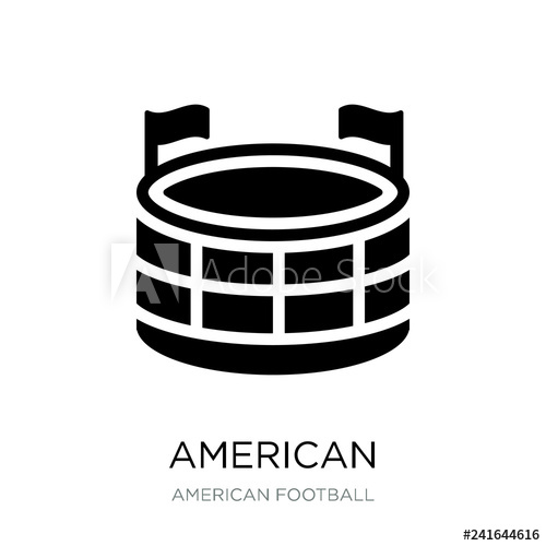 500x500 American Football Stadium Icon Vector On White Background, Ameri