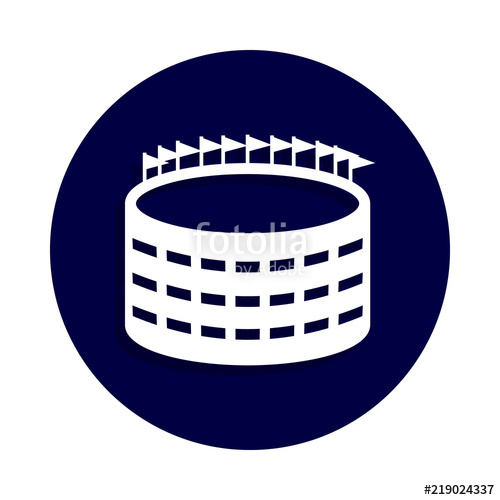 500x500 Football Stadium Icon In Badge Style One Of American Football