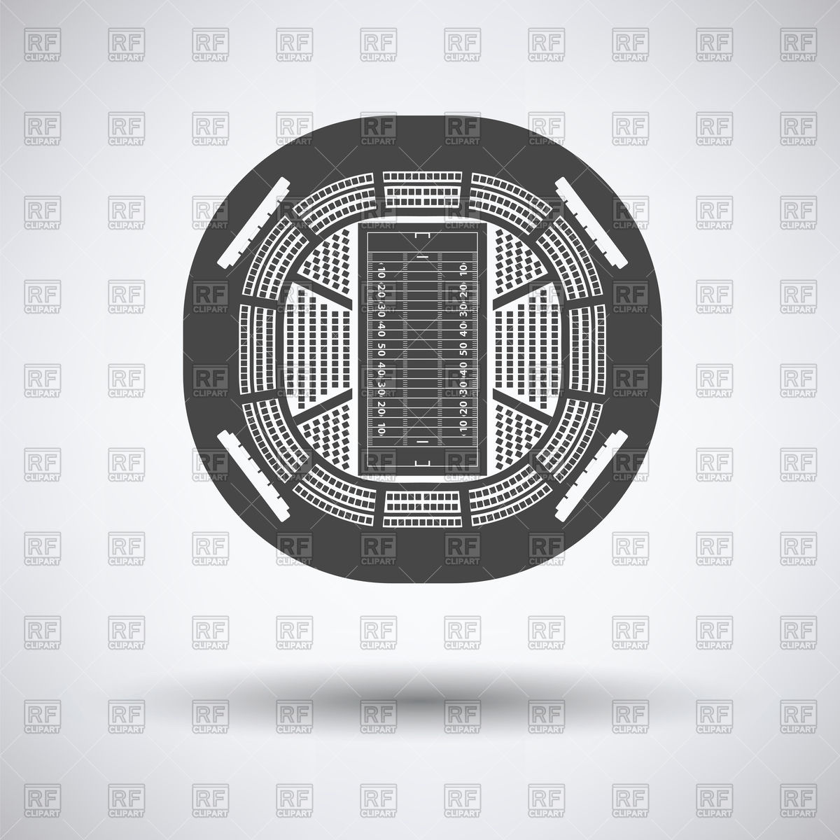 1200x1200 American Football Stadium Bird's Eye View Icon Vector Image
