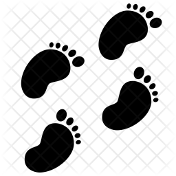 256x256 Baby Footprint Icon Of Glyph Style