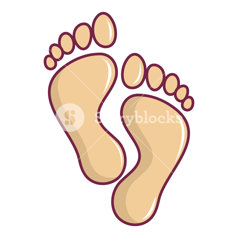 1000x1000 Baby Footprints Icon Cartoon Illustration Of Baby Footprints
