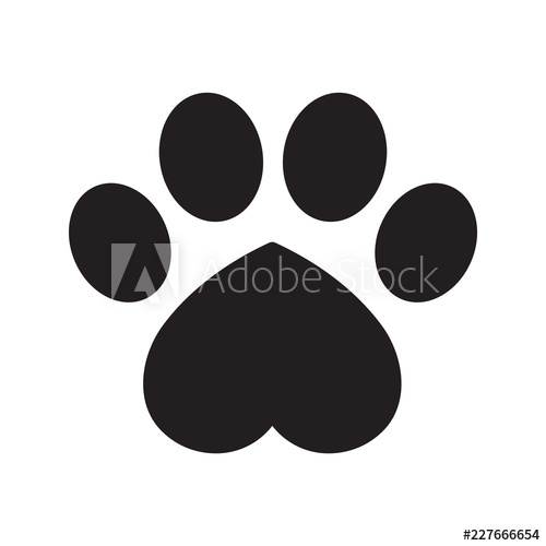 500x500 Dog Paw Vector Footprint Icon Logo Symbol Graphic Illustration