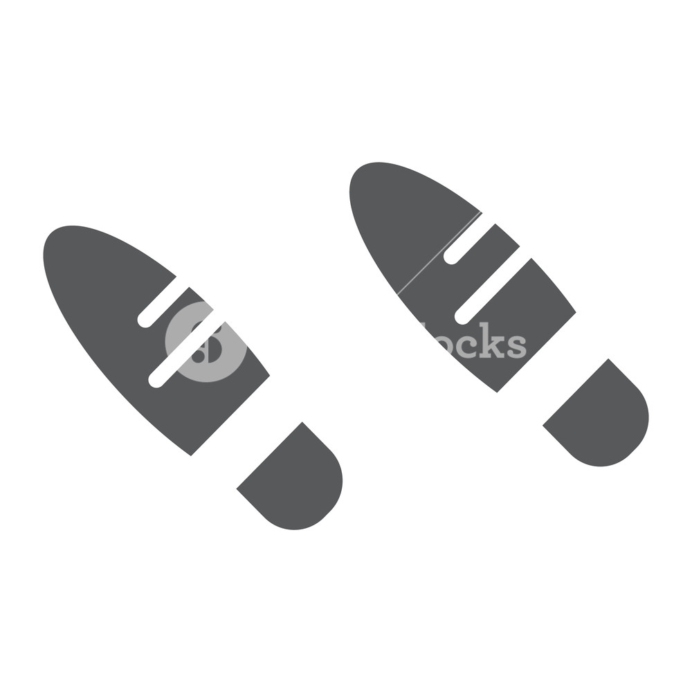 1000x1000 Footsteps Glyph Icon, Shoe And Imprint, Footprint Sign, Vector