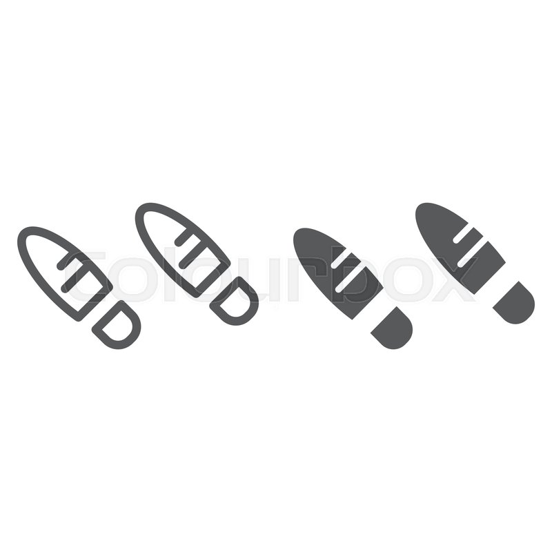 800x800 Footsteps Line And Glyph Icon, Shoe Stock Vector Colourbox