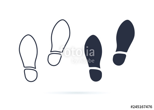500x357 Shoes Footsteps Icon Vector Pair Of Shoes On White Background