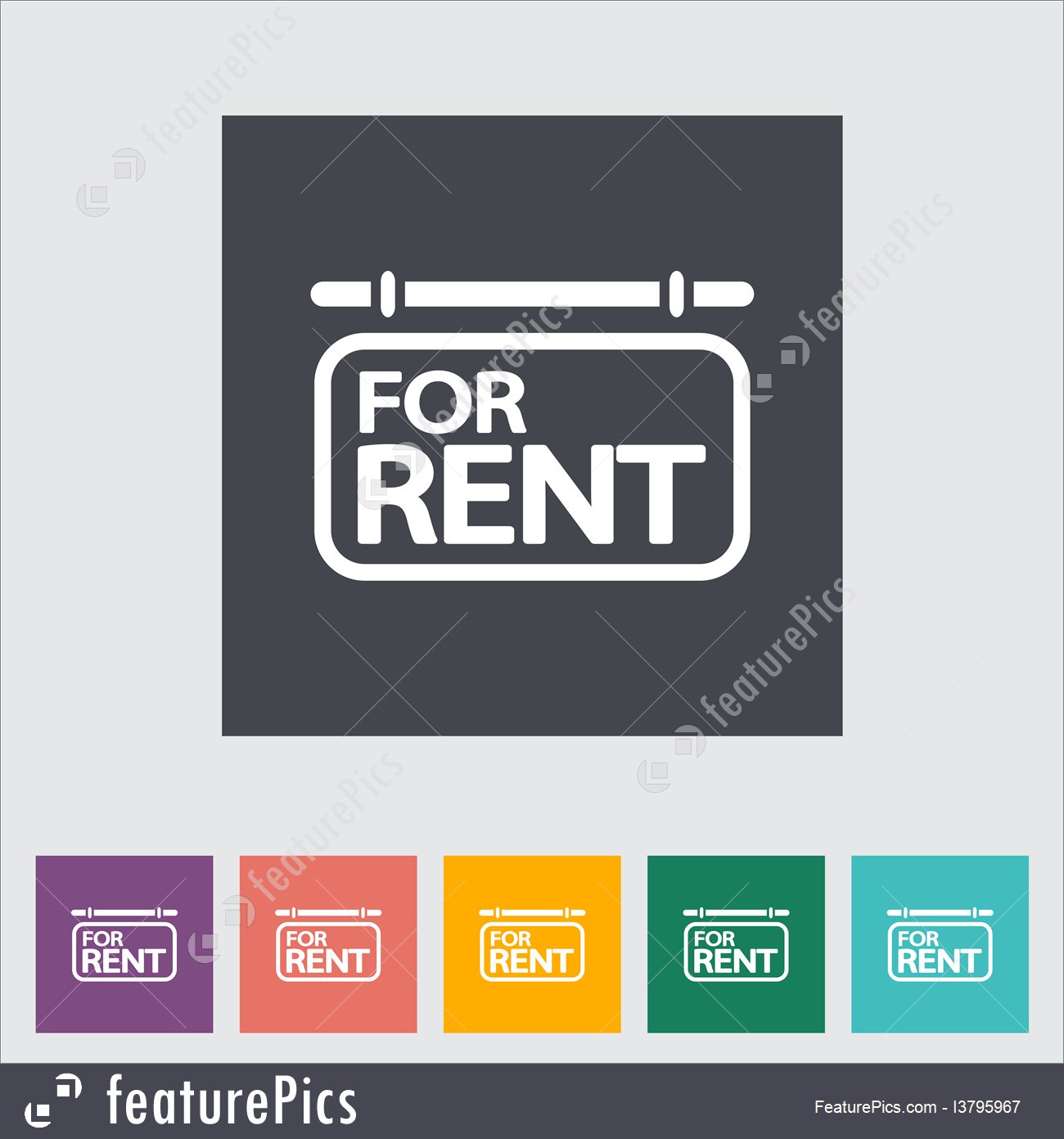1300x1392 Illustration Of For Rent Single Flat Icon