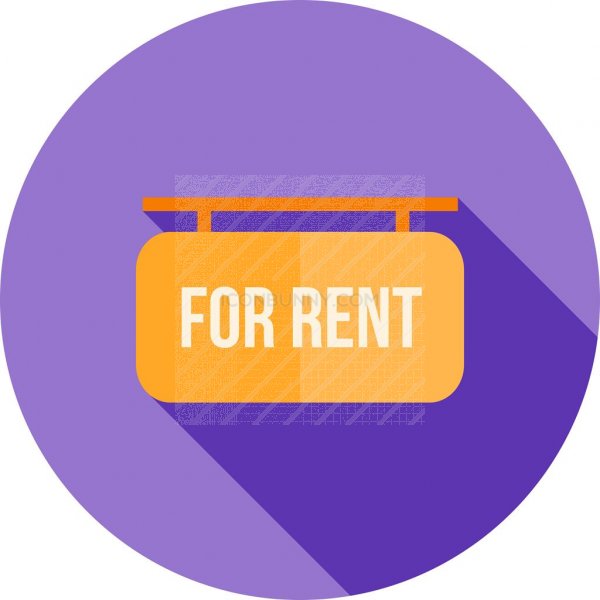 600x600 For Rent Flat Shadowed Icon